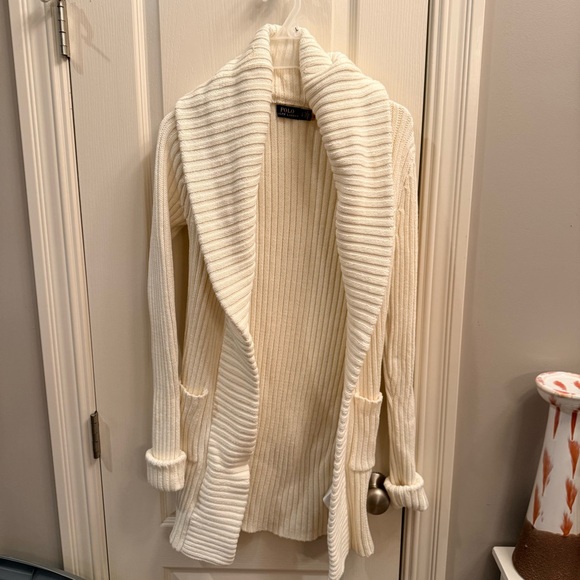 Polo Ralph Lauren Ivory Shawl-Collar Cardigan size XS - Picture 2 of 5
